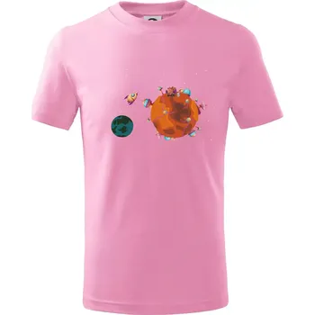 Kolonizace Marsu - Tričko dětské bavlněné - 134 cm/8 let ( Růžová )