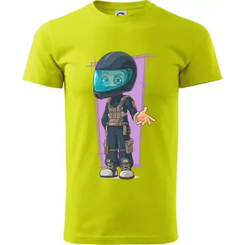 Vesmírný voják fialový - Klasické pánské triko vyšší gramáže - S ( Limetková )