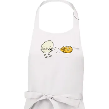 Kuchyňská zástěra Vajíčko kejch - Dámská zástěra na vaření - Univerzální velikost ( Bílá )
