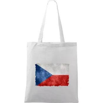 Nákupní taška Česká vlajka stará - Taška bavlněná - 42 x 38 cm ( Bílá )