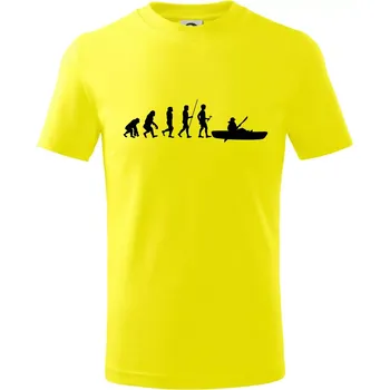 Evoluce kanoe krátká - Tričko dětské bavlněné - 98 cm / 2 roky ( Citrónová )