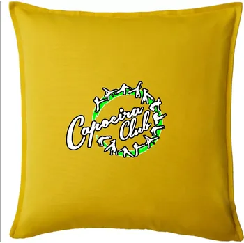 Polštář Capoeira club nápis - cviky v kruhu - Polštář 50x50 - 50x50 - Pouze potah ( Žlutá )