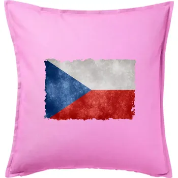 Polštář Česká vlajka stará - Polštář 50x50 - 50x50 - Pouze potah ( Růžová )