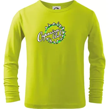Chlapecké tričko Capoeira club nápis - cviky v kruhu - Triko dětské Long Sleeve - 122 cm/6 let ( Limetková )