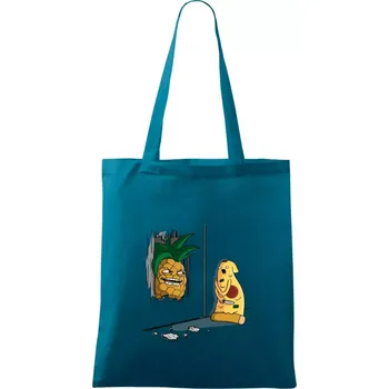 Pizza hawai - Taška bavlněná - 42 x 38 cm ( Petrolejová )