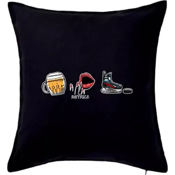 Polštář Hattrick hokej - Polštář 50x50 - 50x50 - Pouze potah ( Černá )