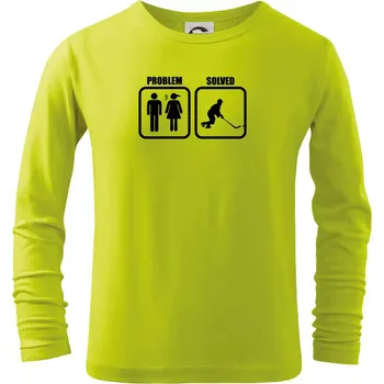 Dětská móda Problém hokejista - Triko dětské Long Sleeve - 104-110cm / 3-4 roky ( Limetková )