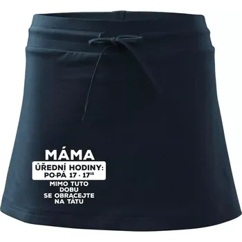 Dámská sukně Máma - úřední hodiny - Sportovní sukně - two in one - S ( Námořní modrá (velmi tmavá - téměř černá) )