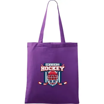 Czech Hockey erb - Mistrovství světa v ledním hokeji 2024 - Taška bavlněná - 42 x 38 cm ( Fialová )