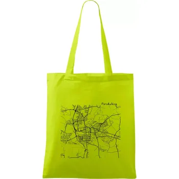 Mapy měst černobílé Pardubice - Taška bavlněná - 42 x 38 cm ( Limetková )