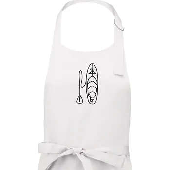 Kuchyňská zástěra Paddleboard jedním tahem - Pánská zástěra na vaření - Univerzální velikost ( Bílá )