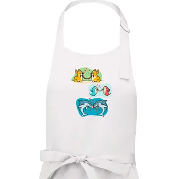 Kuchyňská zástěra Projev lásky zvířata - Dámská zástěra na vaření - Univerzální velikost ( Bílá )