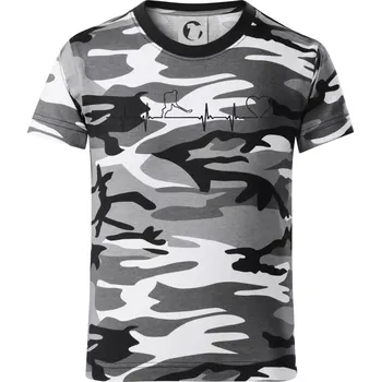 Chlapecké tričko Hokejový hráč EKG - Dětské maskáčové triko - 146 cm/10 let ( Šedý maskáč )