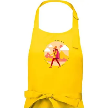 Kuchyňská zástěra Barevný párový motiv na hory - Dámská zástěra na vaření - Univerzální velikost ( Žlutá )
