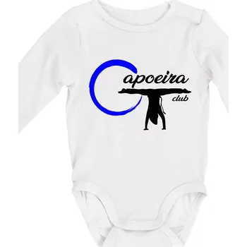 Kojenecký body Capoeira club - bojovník - Body kojenecké s dlouhým rukávem - Dlouhý r. do 3 měs ( Bílá )