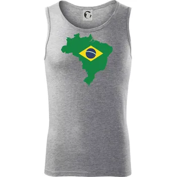 Brazílie vlajka v mapě - Tílko pánské Core - XL ( Tmavě šedý melír )