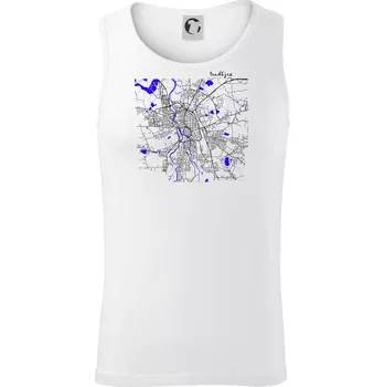 Budějce - Mapa s vodními toky - Tílko pánské Core - M ( Bílá )