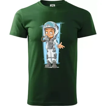 Vesmírný voják oranžový - Triko extra velké (5-8XL) - 6XL ( Lahvově zelená )