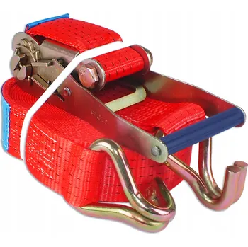 Upínací popruh Upínací popruhy s ráčnou, transportní, pevné, s atestem GS TUV, 10 m, 50 mm, nosnost 5 t