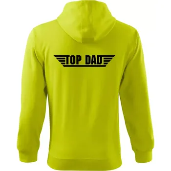 Pánská mikina Top dad s čárami - Mikina s kapucí na zip trendy zipper - S ( Limetková )