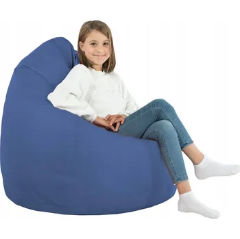 Taburet MODRÝ SAKO XL EKO KŮŽE TABURET KŘESLO