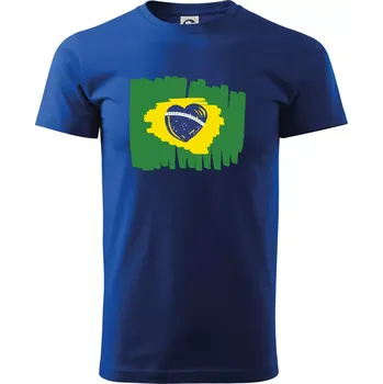 Brazílie vlajka srdce - Triko extra velké (5-8XL) - 8XL ( Královská modrá )