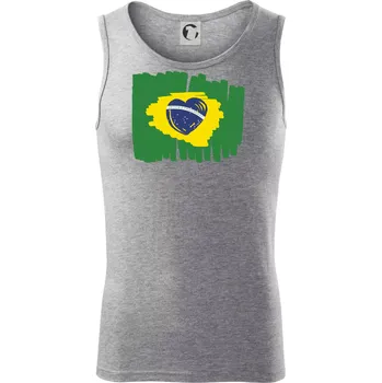 Brazílie vlajka srdce - Tílko pánské Core - 2XL ( Tmavě šedý melír )