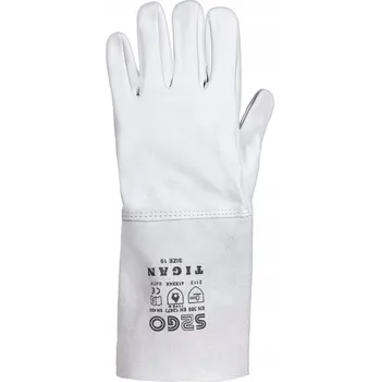 Pracovní rukavice Rukavice pro svařování TIG INDEX BHP dlouhé, nehořlavé, velikost 10 - XL