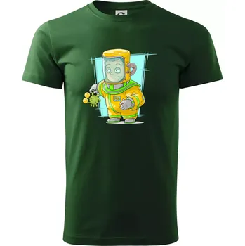 Pánské tričko Vesmírný voják zelený - Triko extra velké (5-8XL) - 7XL ( Lahvově zelená )