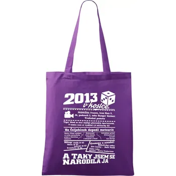 2013 v kostce - Taška bavlněná - 42 x 38 cm ( Fialová )