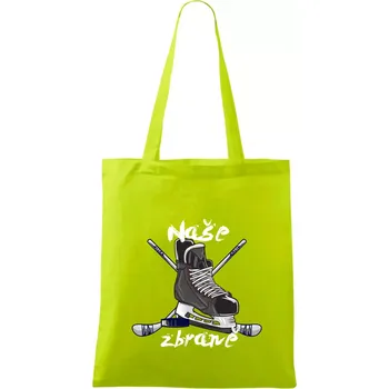 Hokej - naše zbraně - Taška bavlněná - 42 x 38 cm ( Limetková )