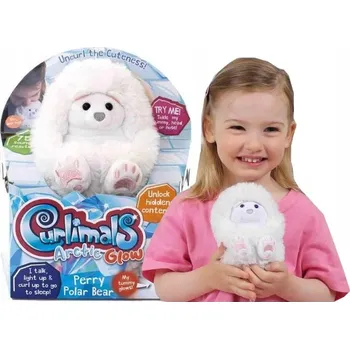plyšák Interaktivní plyšová hračka Golden Bear Curlimals Arctic Glow Perry Polar Bear bílá