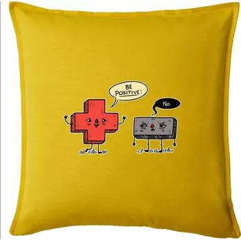 Polštář Plus a mínus - Polštář 50x50 - 50x50 - Pouze potah ( Žlutá )