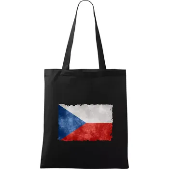 Nákupní taška Česká vlajka stará - Taška bavlněná - 42 x 38 cm ( Černá )