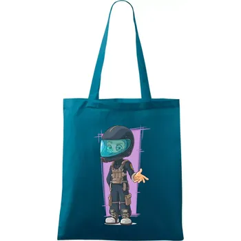Vesmírný voják fialový - Taška bavlněná - 42 x 38 cm ( Petrolejová )