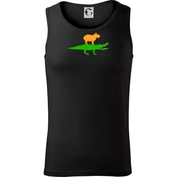 Kapybara na krokodýlovi (Moňas) - Tílko pánské Core - 2XL ( Černá )