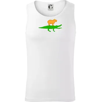 Kapybara na krokodýlovi (Moňas) - Tílko pánské Core - XL ( Bílá )