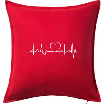 Polštář Srdce EKG - Polštář 50x50 - 50x50 - Pouze potah ( Červená )