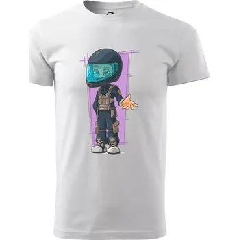 Pánské tričko Vesmírný voják fialový - Triko extra velké (5-8XL) - 8XL ( Bílá )