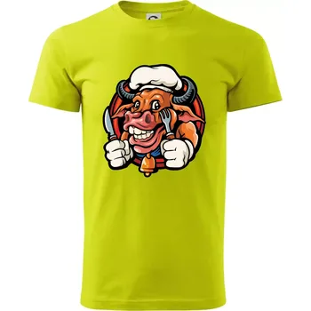 Kráva na gril - Klasické pánské triko vyšší gramáže - 3XL ( Limetková )