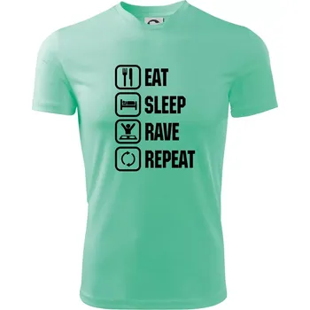 Chlapecké tričko Eat sleep rave repeat - Dětské triko sportovní (dresovina) - 122 cm/6 let ( Mátová )