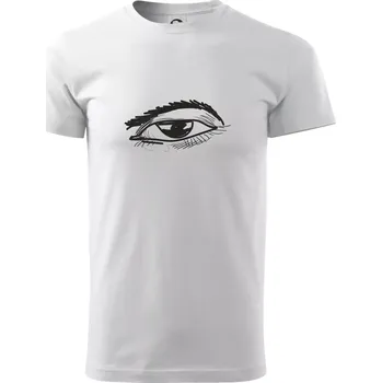 Pánské tričko Párovy motiv - oko přimhouřené - Klasické pánské triko vyšší gramáže - 4XL ( Bílá )
