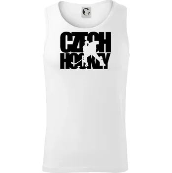 Pánské termoprádlo Czech hockey - nápis s hokejistou - Mistrovství světa v ledním hokeji 2026 - Tílko pánské Core - XL ( Bílá )