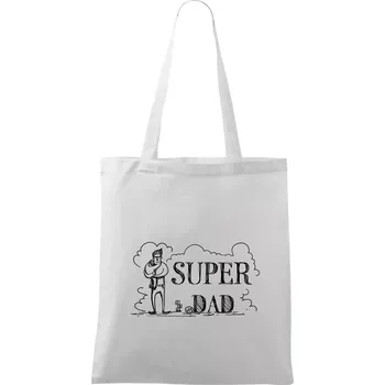 Kreslený nápis super dad - Taška bavlněná - 42 x 38 cm ( Bílá )
