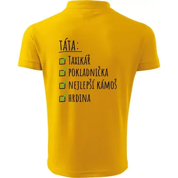 Pánská košile Táta - check list - Polokošile pánská Pique Polo 203 - 5XL ( Žlutá )