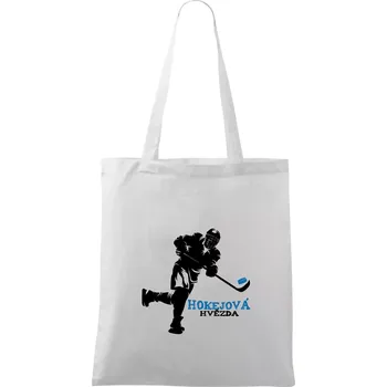 Hokejová hvězda - Taška bavlněná - 42 x 38 cm ( Bílá )