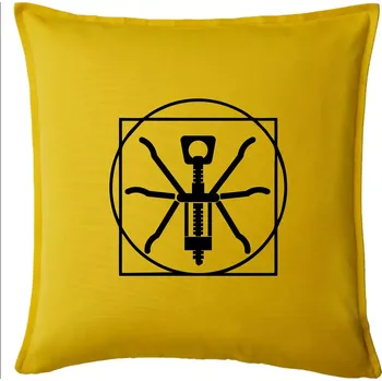 Polštář Vitruviánský otvírák - Polštář 50x50 - 50x50 - Pouze potah ( Žlutá )