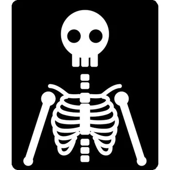 Samolepící dekorace Samolepka na stěnu kostlivec 15x12 cm