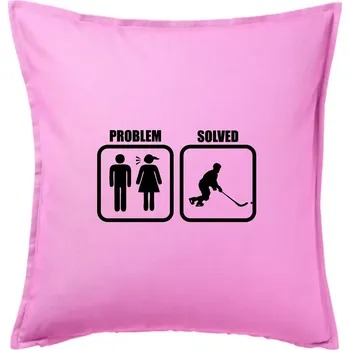 Polštář Problém hokejista - Polštář 50x50 - 50x50 - Pouze potah ( Růžová )