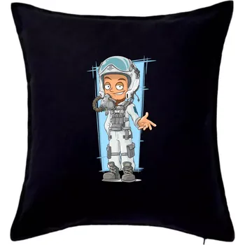 Polštář Vesmírný voják modrý - Polštář 50x50 - 50x50 - Pouze potah ( Černá )